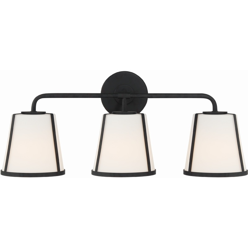 【CRYSTORAMA】アメリカ・デザイン照明「Fulton Bath Vanity Light Wall Light in Black, White」ウォールライト Black, White（W591×H241mm）