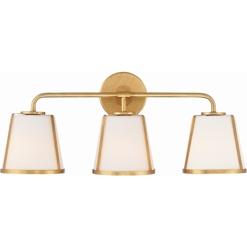 【CRYSTORAMA】アメリカ・デザイン照明「Fulton Bath Vanity Light Wall Light」ウォールライト Antique Gold, White（W591×H241mm）