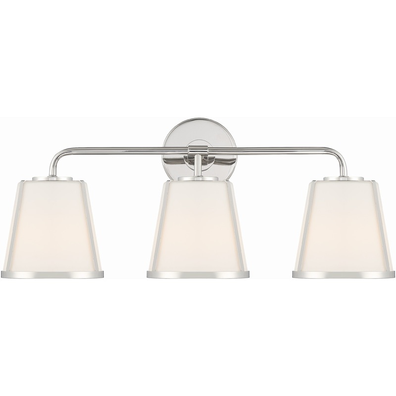 【CRYSTORAMA】アメリカ・デザイン照明「Fulton Bath Vanity Light Wall Light」ウォールライト Polished Nickel, White（W591×H241mm）