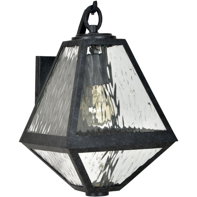 【CRYSTORAMA】アメリカ・デザイン照明「Glacier 1 Light」屋外用ウォールライト Black Charcoal Water（W203×H324mm）