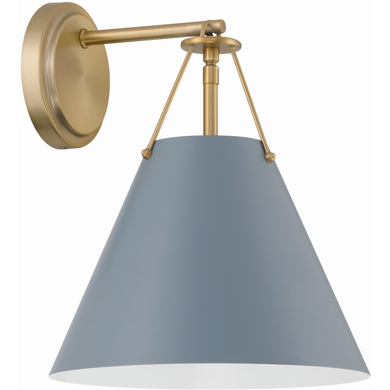 【CRYSTORAMA】アメリカ・デザイン照明「Xavier Bath Sconce Wall Light」ウォールライト Vibrant Gold and Blue（W254×H318mm）