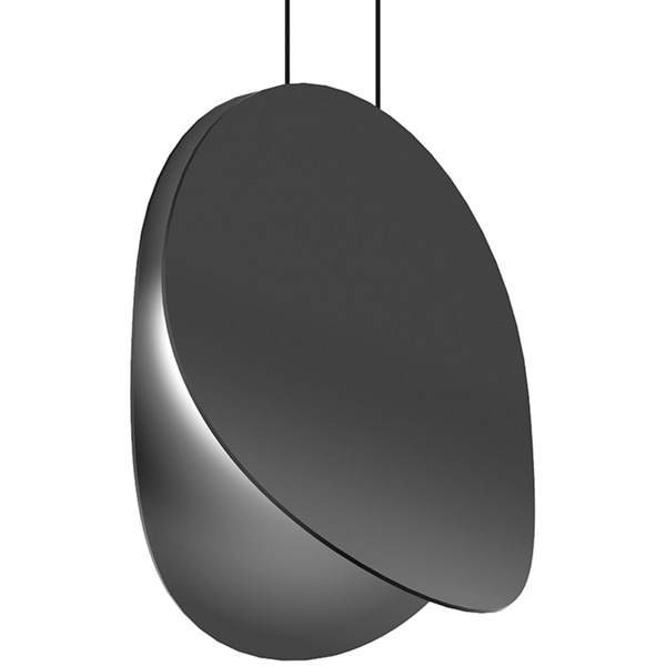 【Sonneman】アメリカ・デザイン照明 ペンダントライト「Malibu Discs LED 14 inch」1灯・サテンブラック（W356×D159×H356mm）
