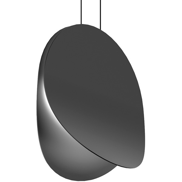 【Sonneman】アメリカ・デザイン照明 ペンダントライト「Malibu Discs LED 18 inch」1灯・サテンブラック（W457×D197×H457mm）
