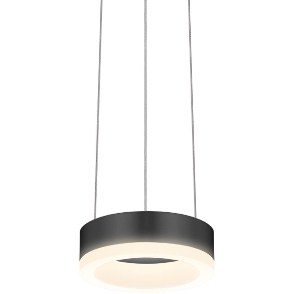 【Sonneman】アメリカ・デザイン照明 ペンダントライト「Corona LED 6 inch」1灯・サテンブラック（W152×D152×H51mm）