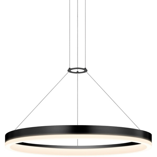 【Sonneman】アメリカ・デザイン照明 ペンダントライト「Corona LED 23.75 inch」1灯・サテンブラック（W603×D603×H51mm）