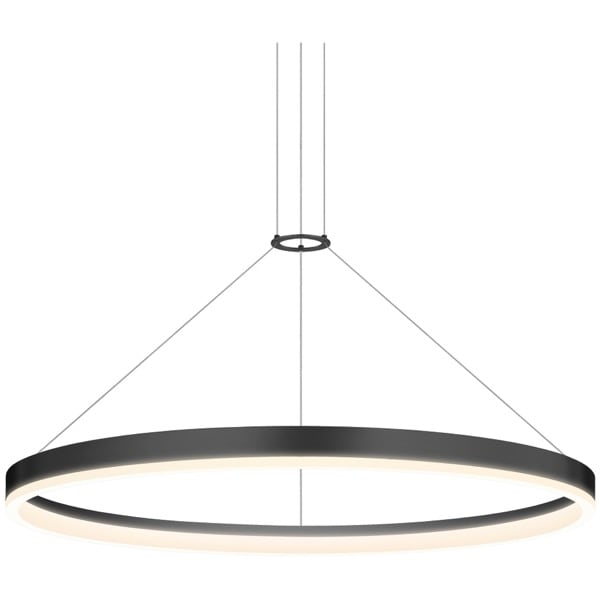 【Sonneman】アメリカ・デザイン照明 ペンダントライト「Corona LED 31.5 inch」1灯・サテンブラック（W800×D800×H51mm）