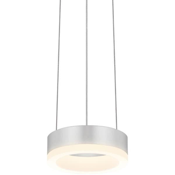 【Sonneman】アメリカ・デザイン照明 ペンダントライト「Corona LED 6 inch」1灯・ブライトサテンアルミニウム（W152×D152×H51mm）