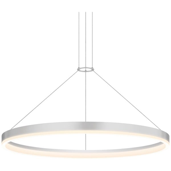 【Sonneman】アメリカ・デザイン照明 ペンダントライト「Corona LED 31.5 inch」1灯・ブライトサテンアルミニウム（W800×D800×H51mm）