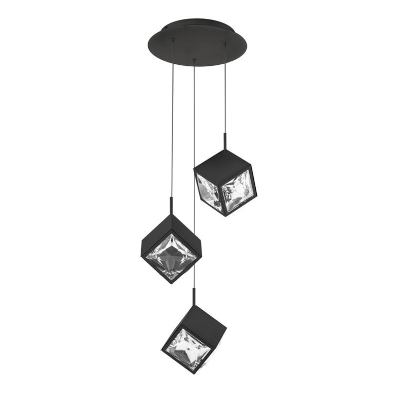 【WAC LIGHTING】アメリカ・LEDシーリングライト 3灯「Ice Cube」ブラック（W300×D330mm）
