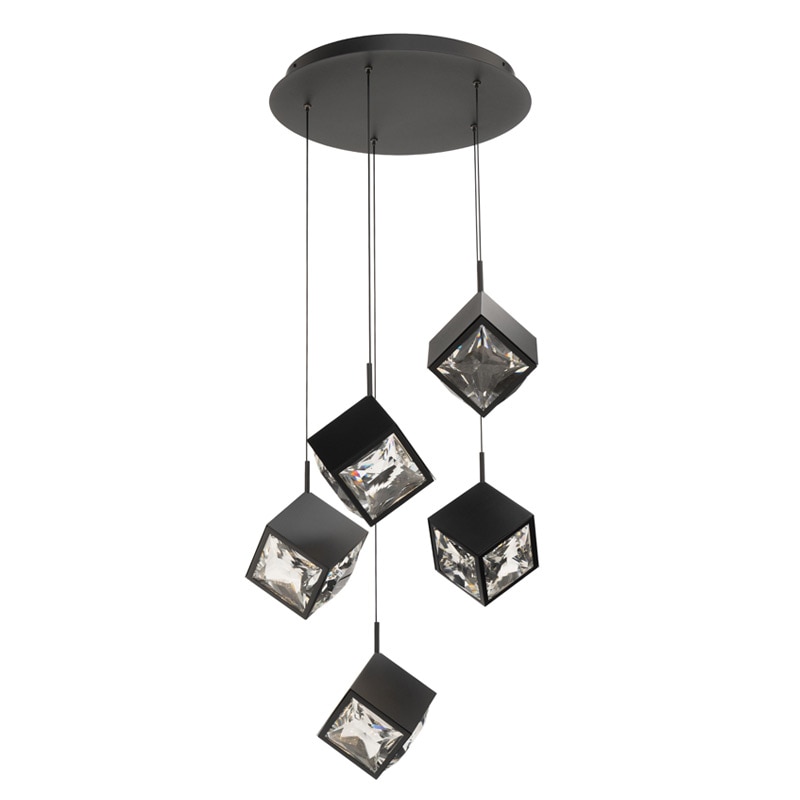 【WAC LIGHTING】アメリカ・LEDシーリングライト 5灯「Ice Cube」ブラック（W470×D470mm）