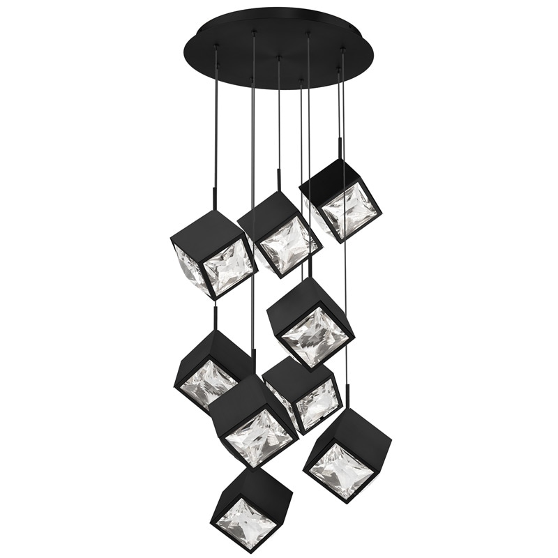 【WAC LIGHTING】アメリカ・LEDシーリングライト 9灯「Ice Cube」ブラック（W470×D470mm）