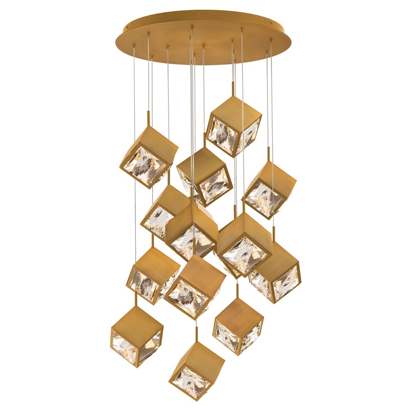 【WAC LIGHTING】アメリカ・LEDシーリングライト 15灯「Ice Cube」ゴールド（W630×D630mm）