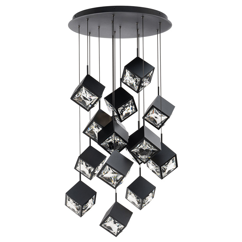 【WAC LIGHTING】アメリカ・LEDシーリングライト 15灯「Ice Cube」ブラック（W630×D630mm）