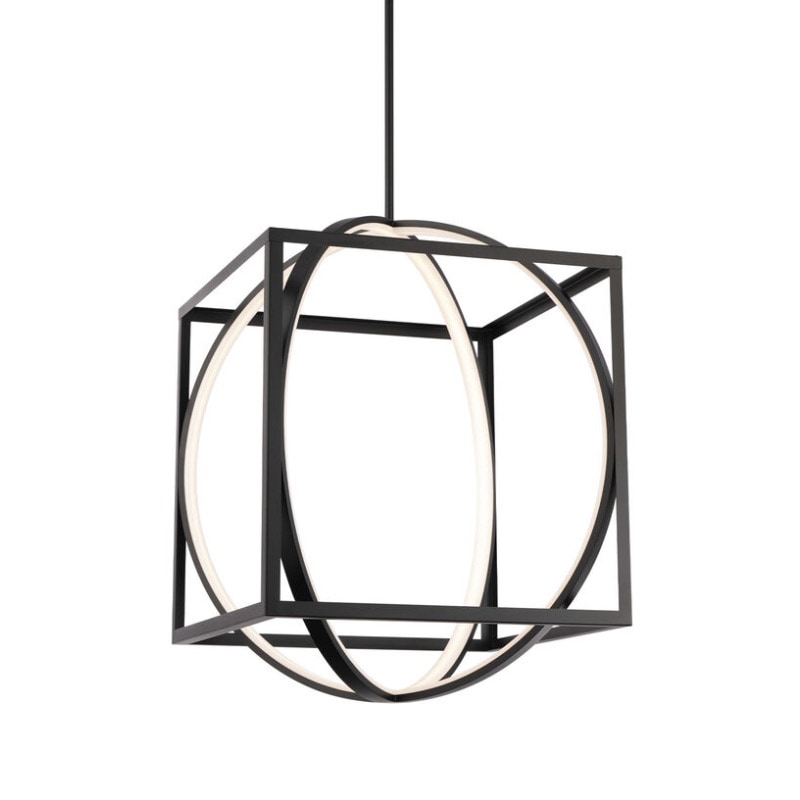 【WAC LIGHTING】アメリカ・LEDミニペンダントライト「Geometrix」ブラック（W470×D470×H650mm）