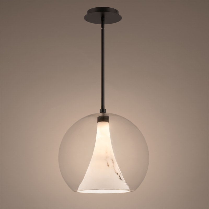 【WAC LIGHTING】アメリカ・LEDペンダントライト「Chantilly」ブラック（φ350×H330mm）
