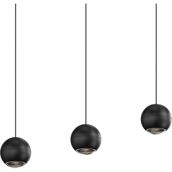 【Sonneman】アメリカ・デザイン照明 ペンダントライト「Hemisphere LED 10.75 inch」3灯・テクスチャードブラック（W273×D102×H102mm）