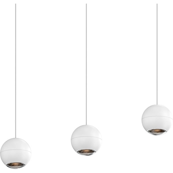 【Sonneman】アメリカ・デザイン照明 ペンダントライト「Hemisphere LED 10.75 inch」3灯・テクスチャードホワイト（W273×D102×H102mm）