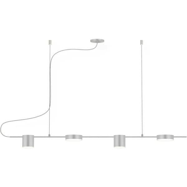 【Sonneman】アメリカ・デザイン照明 ペンダントライト「Counterpoint LED 42 inch」4灯・サテンアルミニウム（W1067×D102×H76mm）