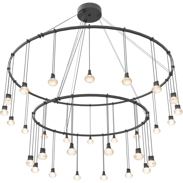 【Sonneman】アメリカ・デザイン照明 ペンダントライト「Suspenders LED 48 inch」30灯・サテンブラック（W1219×H1067mm）