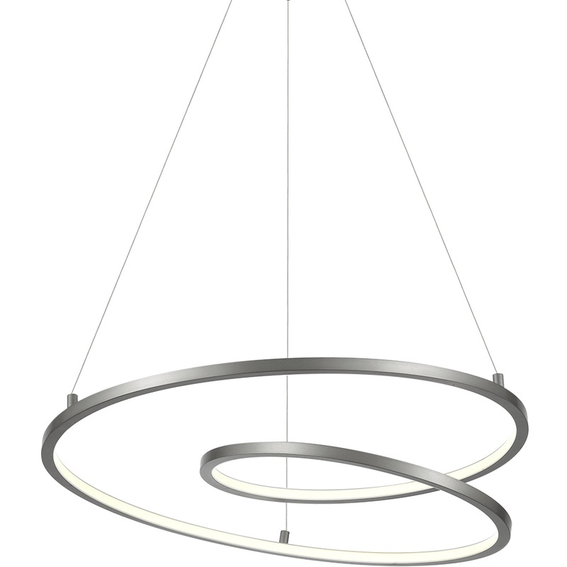 【KUZCO】アメリカ・デザイン照明「Twist LED」ペンダントライト Antique Silver（φ483×H121mm）