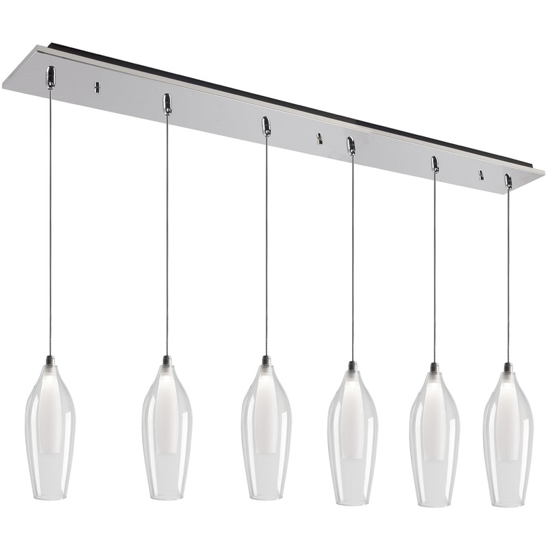 【KUZCO】アメリカ・デザイン照明「Victoria LED」ペンダントライト Chrome Multi CH-06（W1051×H279mm）