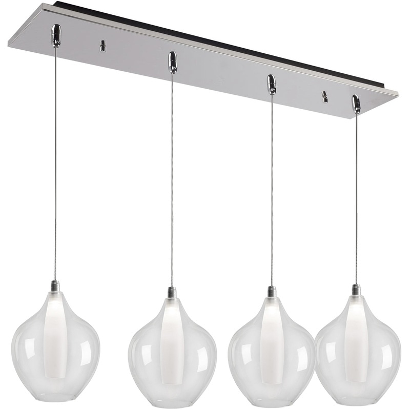 【KUZCO】アメリカ・デザイン照明「Victoria LED」ペンダントライト Chrome Multi CH-04（W730×H229mm）
