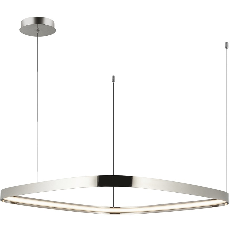 【KUZCO】アメリカ・デザイン照明「Yukon LED」ペンダントライト Polished Nickel（W800×H38mm）
