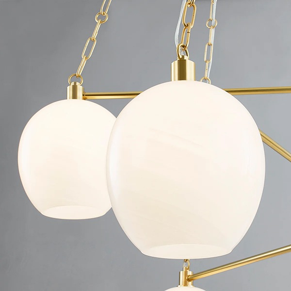 【HUDSON VALLEY】アメリカ・デザイン照明 シャンデリア「Asbury」8灯 ゴールド（W1385×H667mm）