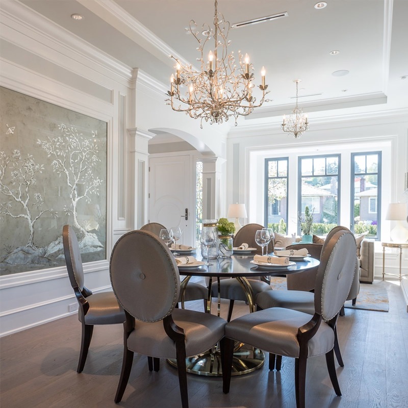 【CURREY】アメリカ・クリスタルシャンデリア 8灯「Crystal Bud」シルバー（φ838×H838mm）