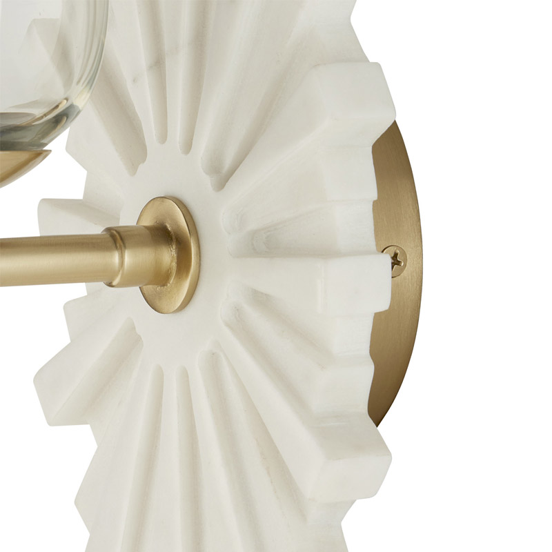 【CURREY】アメリカ・ウォールライト 1灯「Benthos」ホワイト×ゴールド（W150×D150×H380mm）