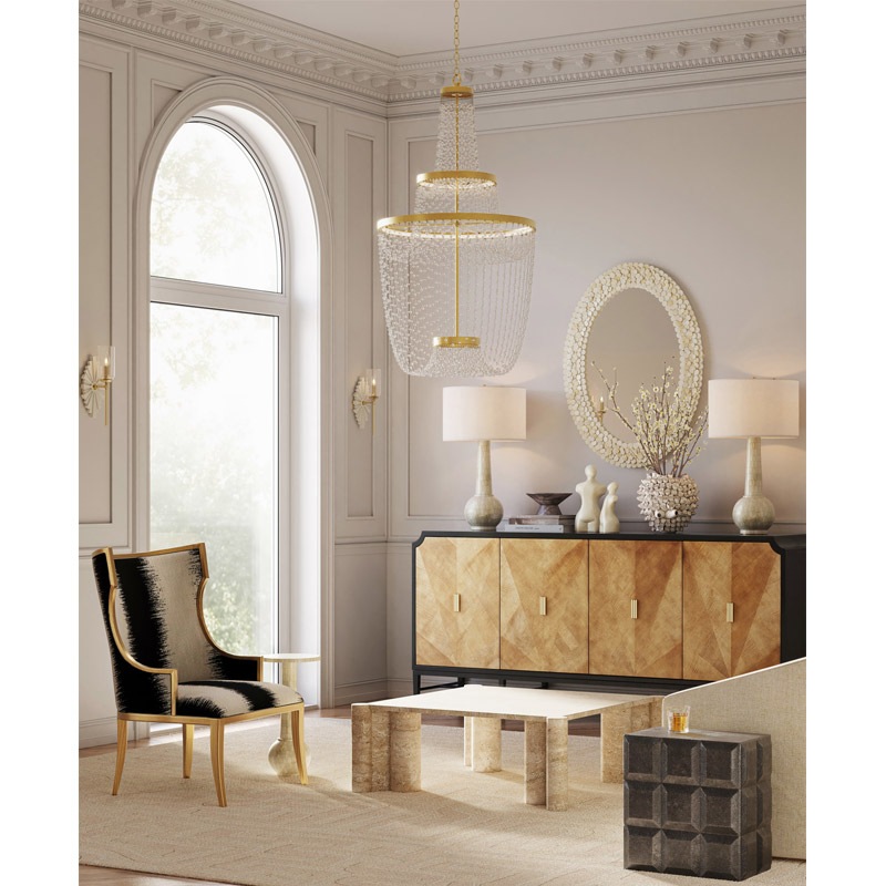 【CURREY】アメリカ・ウォールライト 1灯「Benthos」ホワイト×ゴールド（W150×D150×H380mm）