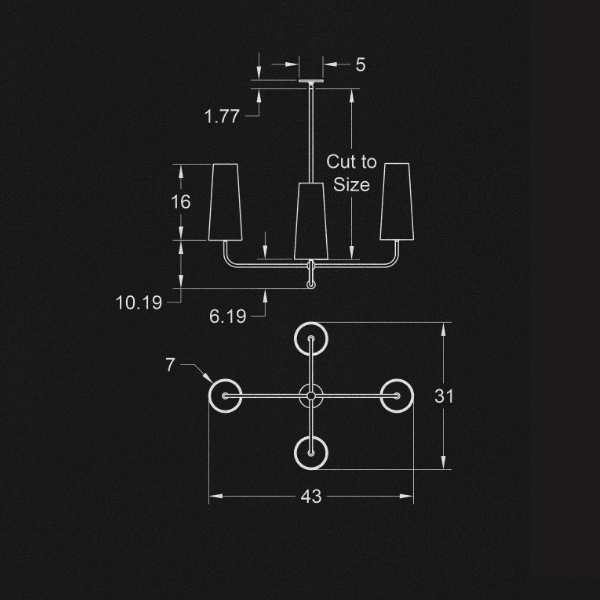 【ALLIED MAKER】 アメリカ・インテリア照明「Bola 4 Chandelier」ペンダントライト 4灯 カスタムカラー (W788×D1093×H666mm)