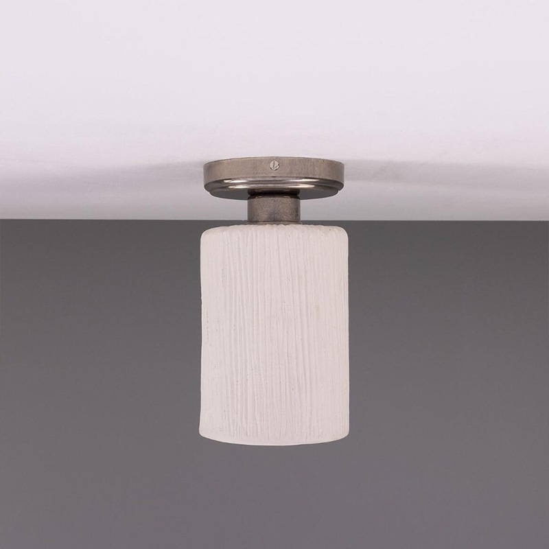 【Mullan】アイルランド「Senna-Organic Ceramic」シーリングライト 1灯 マットホワイト（W120×H230mm）