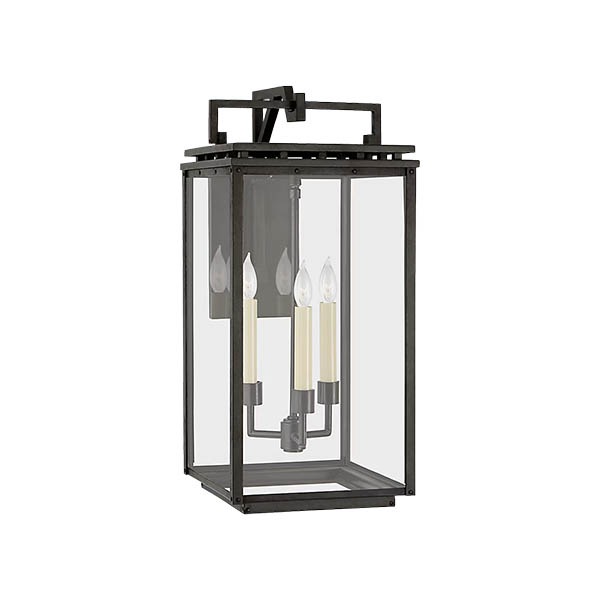 【Visual Comfort】アメリカ・ウォールライト「Cheshire Medium Bracketed Wall Lantern」3灯 ブラック（W248×D318×H533mm）