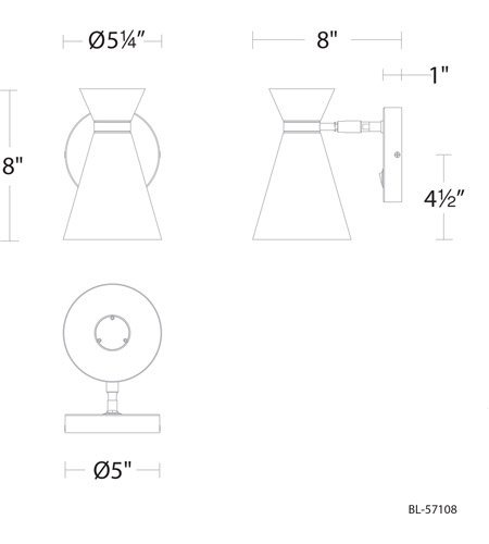 【WAC LIGHTING】ウォールライト「Pin Up」1灯（L127×W203×H203mm）