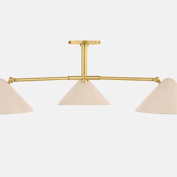 【MITZI】アメリカ・デザインシャンデリア「Sonja」3灯 ゴールド／ホワイト（Φ1321×H369mm）