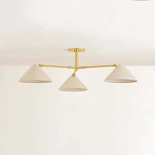 【MITZI】アメリカ・デザインシャンデリア「Sonja」3灯 ゴールド／ホワイト（Φ1321×H369mm）