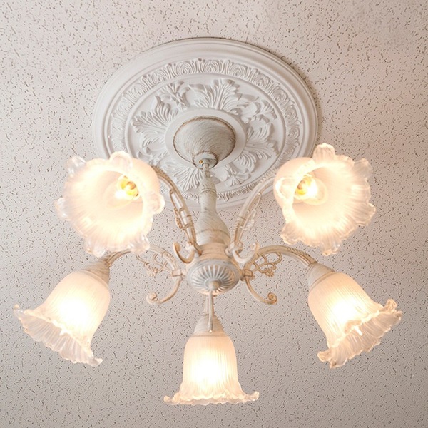 引っ掛けシーリングでも使える】シーリングメダリオン ホワイト