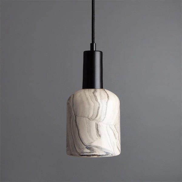 【Mullan】アイルランド・「OSIER」マーブルセラミックペンダントライト1灯・MARBLED（W115×H250mm）