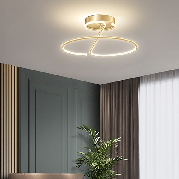 モダン照明 LEDフープ型シーリングライト ゴールド（D400／500／600mm