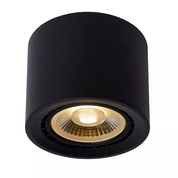 【LUCIDE】ベルギー デザイン照明 シーリングライト「FEDLER」Black 1灯（φ120×H100mm）