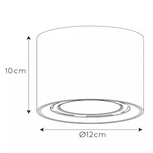 【LUCIDE】ベルギー デザイン照明 シーリングライト「FEDLER」Black 1灯（φ120×H100mm）