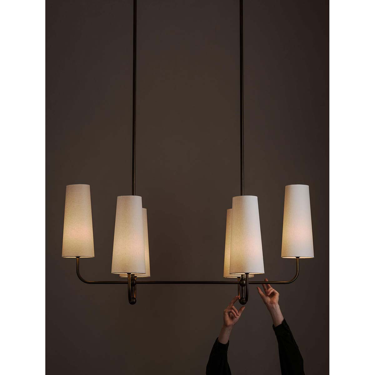 【ALLIED MAKER】 アメリカ・インテリア照明「Bola 6 chandelier」モダンシャンデリア 6灯 カスタムカラー (W788×D1397×H666mm)