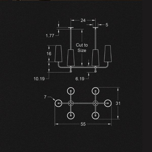 【ALLIED MAKER】 アメリカ・インテリア照明「Bola 6 chandelier」モダンシャンデリア 6灯 カスタムカラー (W788×D1397×H666mm)
