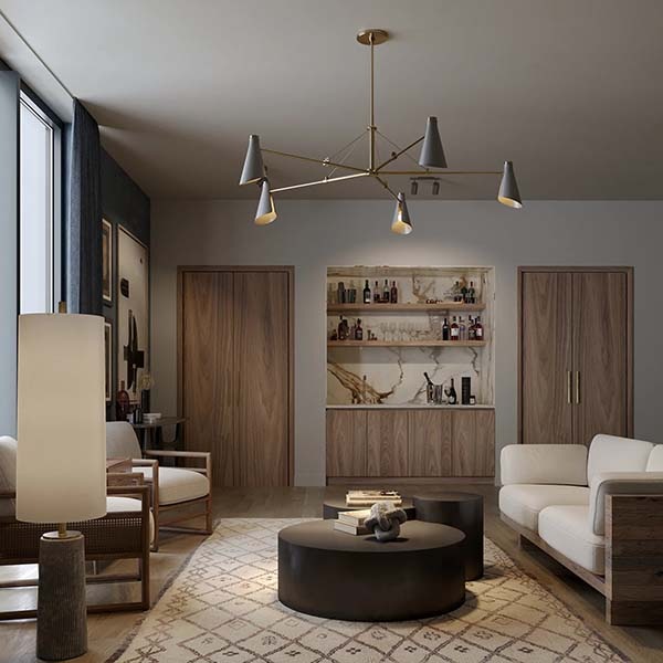 【TROY】アメリカ・デザイン照明 シャンデリア「Andersen」5灯  PATINA BRASS（Φ1759×H534mm）