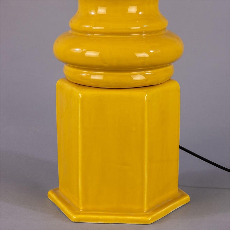 【Mullan】アイルランド「Safi-Large」セラミック シェードテーブルランプ 1灯 ピンク／イエロー（φ500×H1380mm）