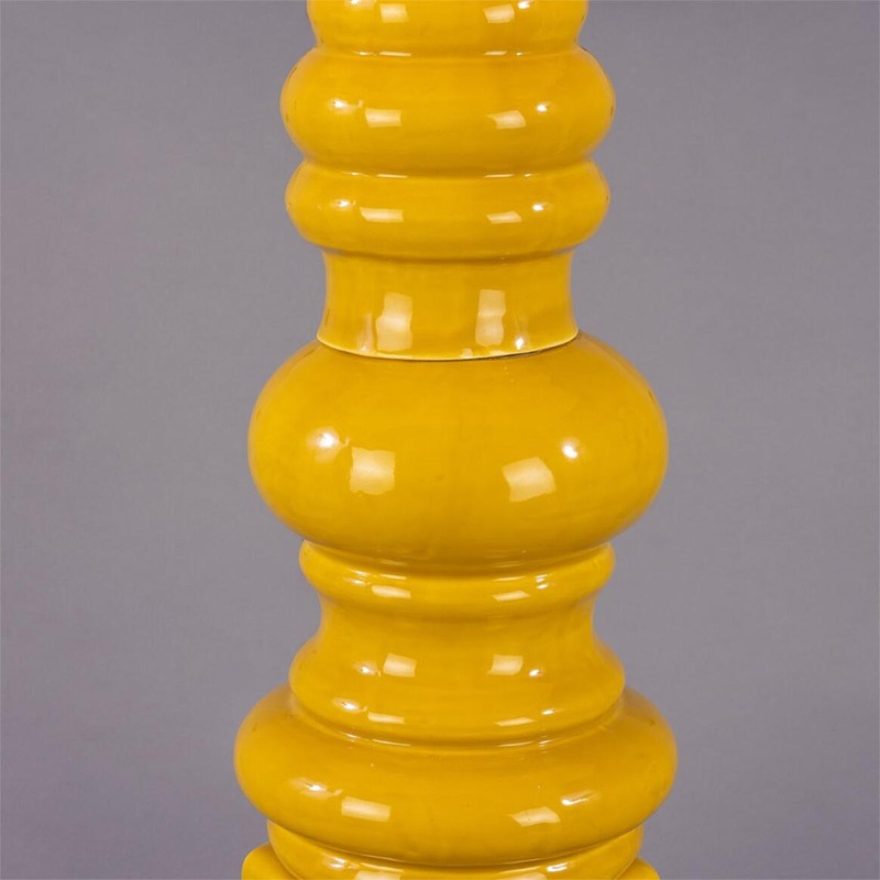 【Mullan】アイルランド「Safi-Large」セラミック シェードテーブルランプ 1灯 ピンク／イエロー（φ500×H1380mm）