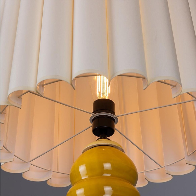 【Mullan】アイルランド「Safi-Large」セラミック シェードテーブルランプ 1灯 ピンク／イエロー（φ500×H1380mm）