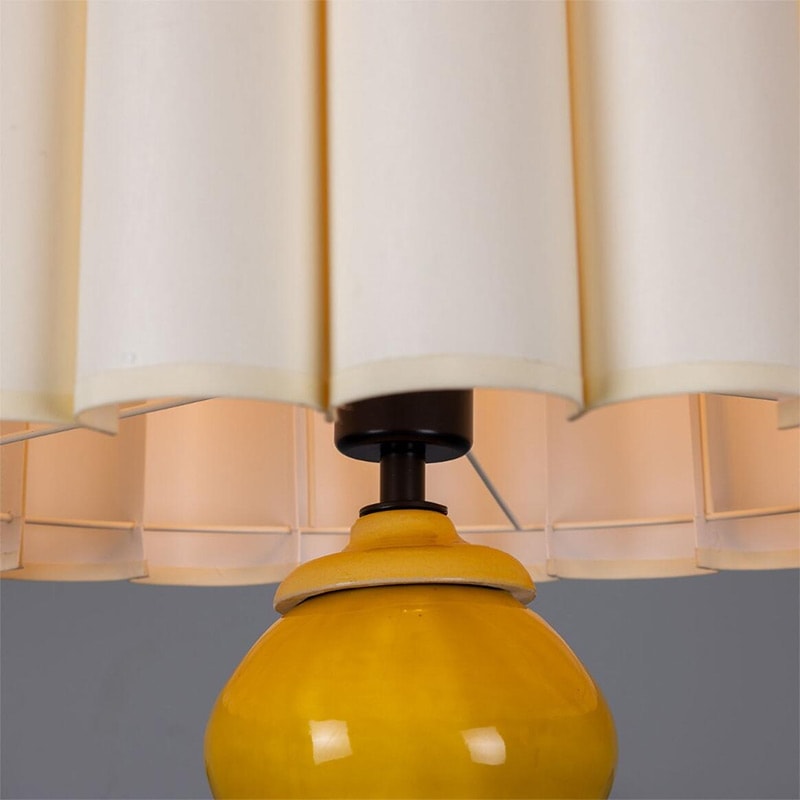 【Mullan】アイルランド「Safi-Large」セラミック シェードテーブルランプ 1灯 ピンク／イエロー（φ500×H1380mm）