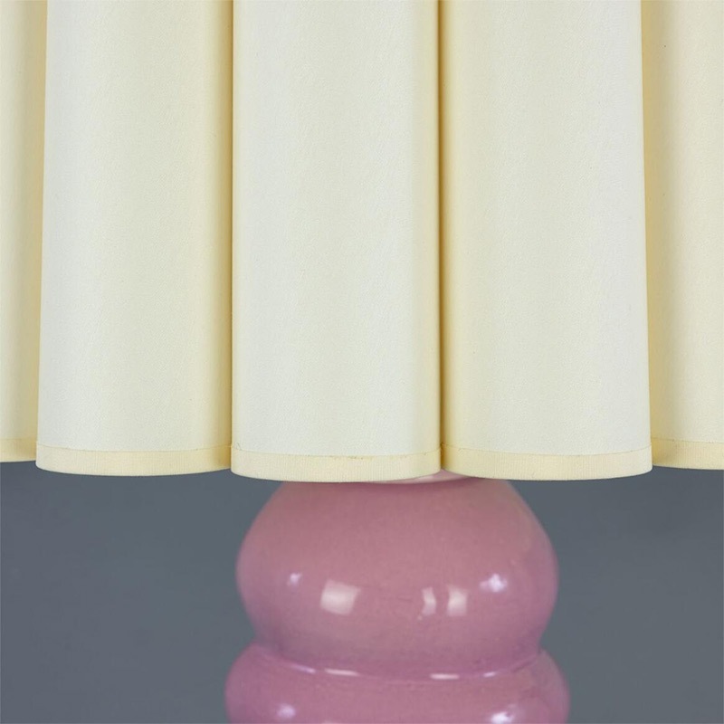 【Mullan】アイルランド「Safi-Large」セラミック シェードテーブルランプ 1灯 ピンク／イエロー（φ500×H1380mm）
